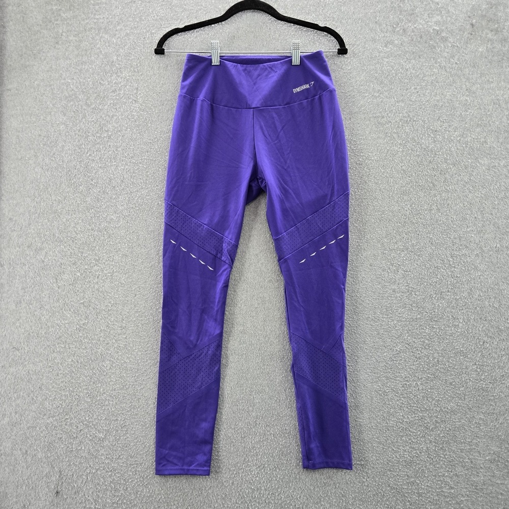 Gymshark Women Activewear Pants M Purple Pro Perform Mesh Dry Yoga Legging Logo